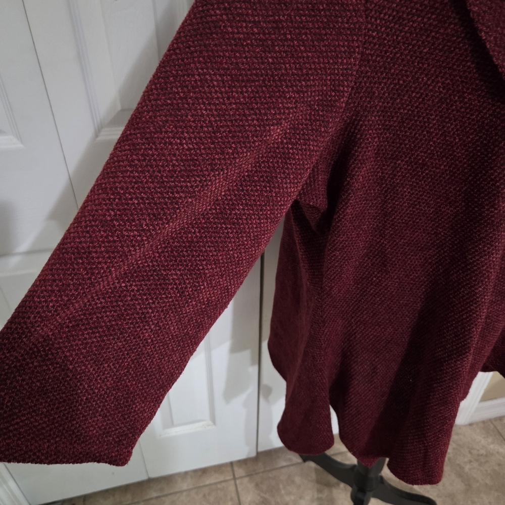 New Directions Burgundy Cowl Neck Sweater - Picture 4 of 12